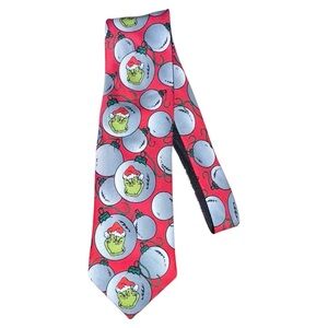 The Grinch Reversible Mens Tie Dr. Seuss Necktie Black Red Christmas Holiday